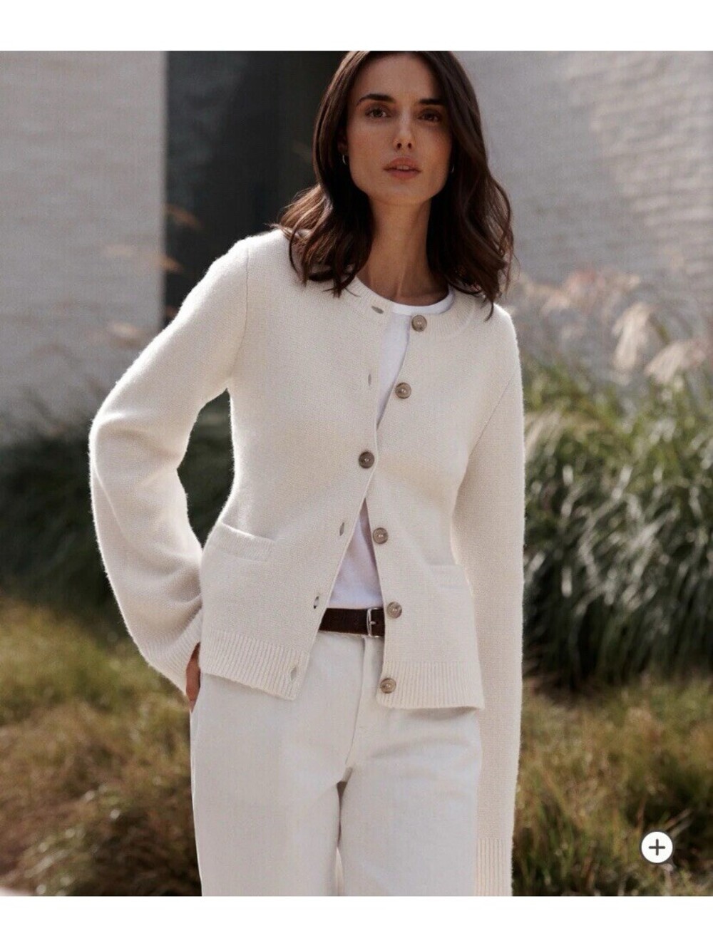 Jenni Kayne Cooper Cardigan- Wool Cashmere Warm Ivory SMALL, New With Tags!!!